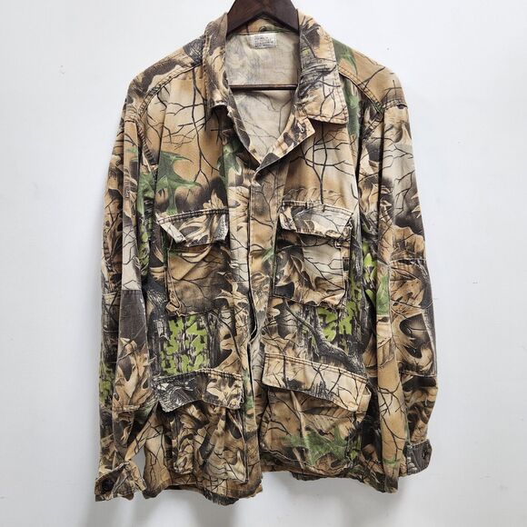 US Army Combat Shirt Jacket Size L Camo Military Button Down Pockets - Picture 1 of 14